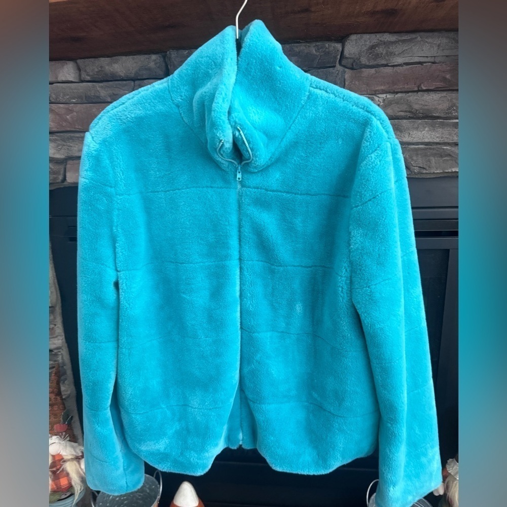 NWOT Fantastic Fawn Teal Fleece Jacket Size Small
